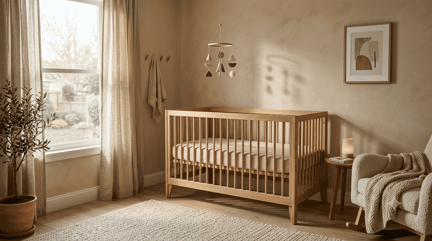 aesthetic Scandinavian nursery room